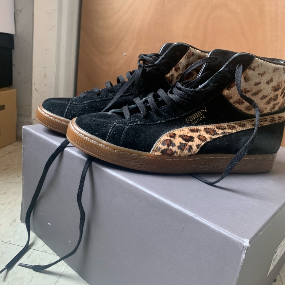 Puma cheetah print sneakers size 8 1/2. $90